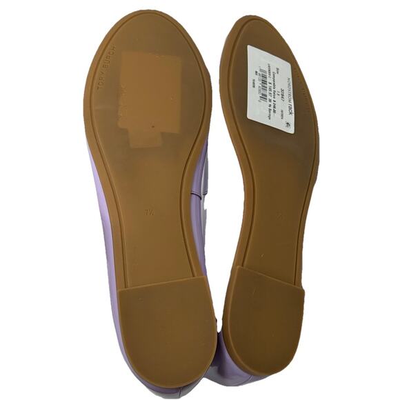Tory Burch ballet flats lavender silver logo 7.5 - Picture 5 of 7